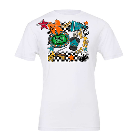 Band Checkers Spirit Design-Orange-Dark Teal