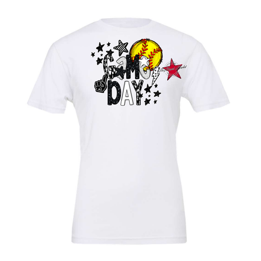 Game Day Softball Scrape Design-Black & White