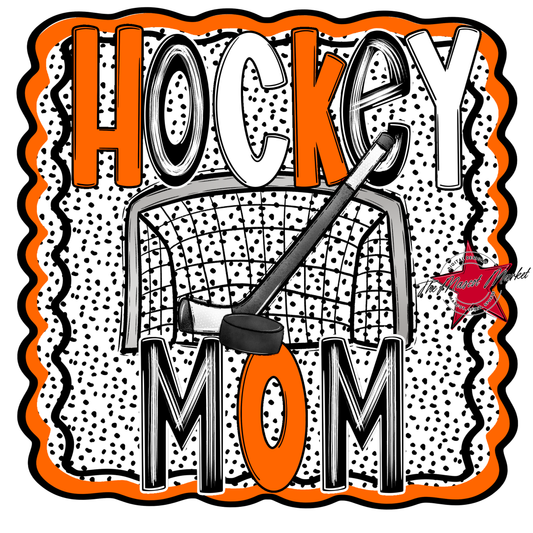 Hockey Mom Dot Design-Orange