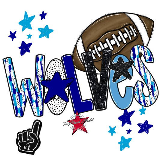 Wolves Football Scrape-Blue-Carolina Blue