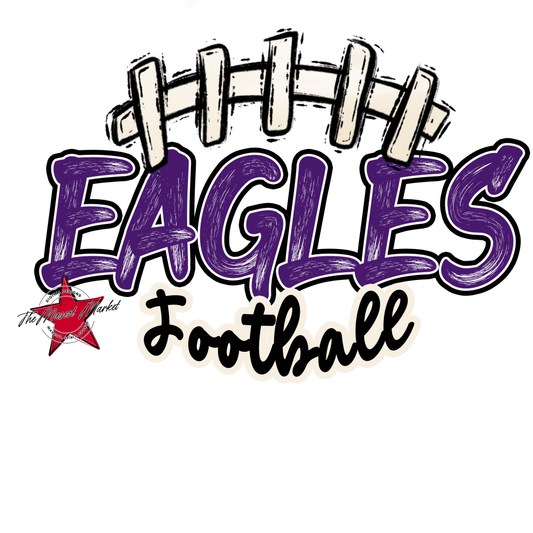 Eagles Scratchy Varsity Football Design-Purple