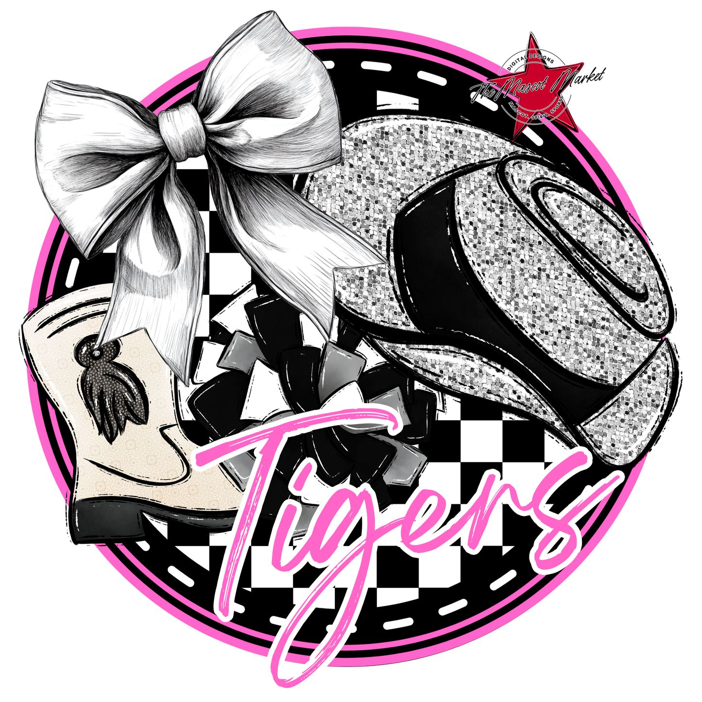 Tigers Circle Drillteam Design-Baby Pink