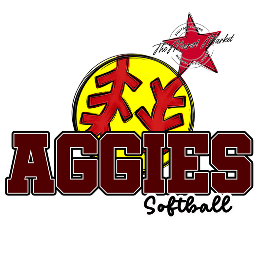 Aggies Varsity Softball Design-Maroon
