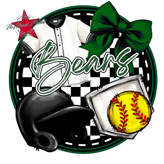 Bears Circle Softball Design-Green