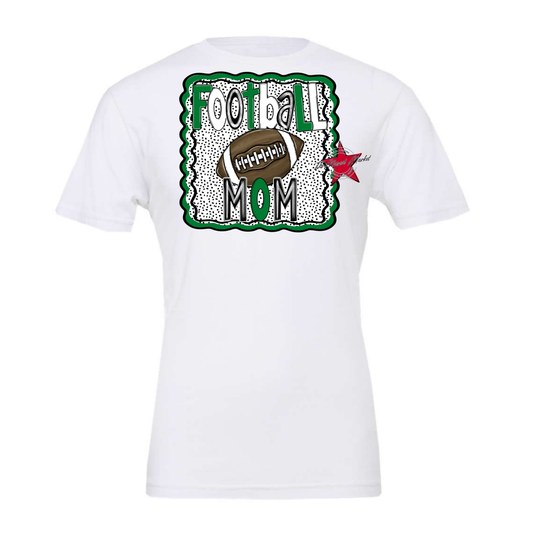 Football Mom Dot Design-Kelly Green
