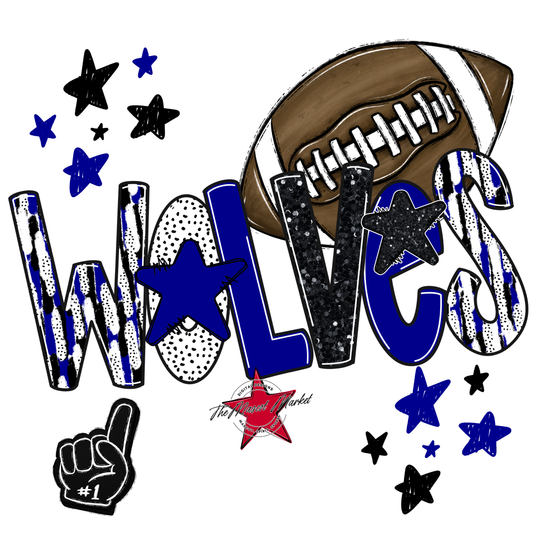 Wolves Football Scrape-Blue