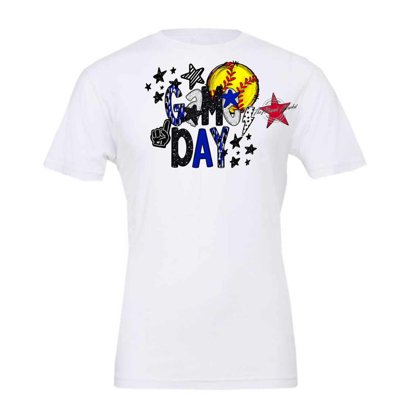 Game Day Softball Scrape Design-Blue
