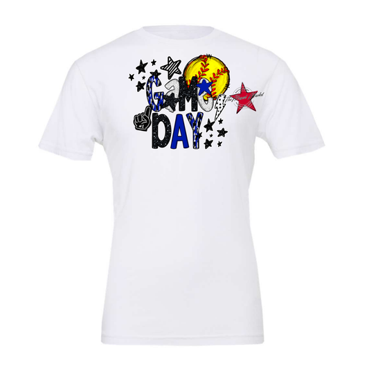 Game Day Softball Scrape Design-Blue