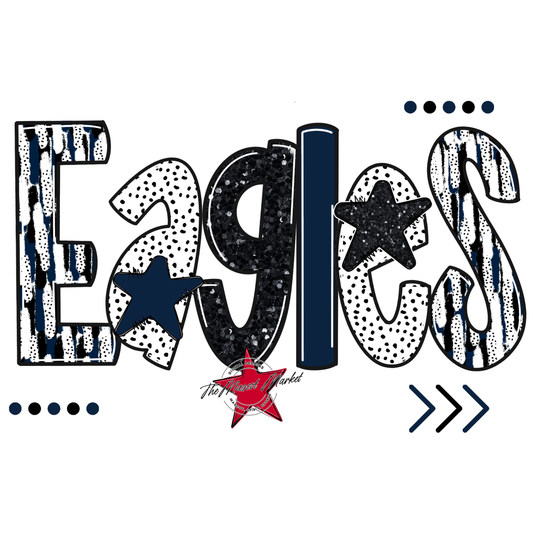 Eagles Brushstroke Alpha Design-Navy