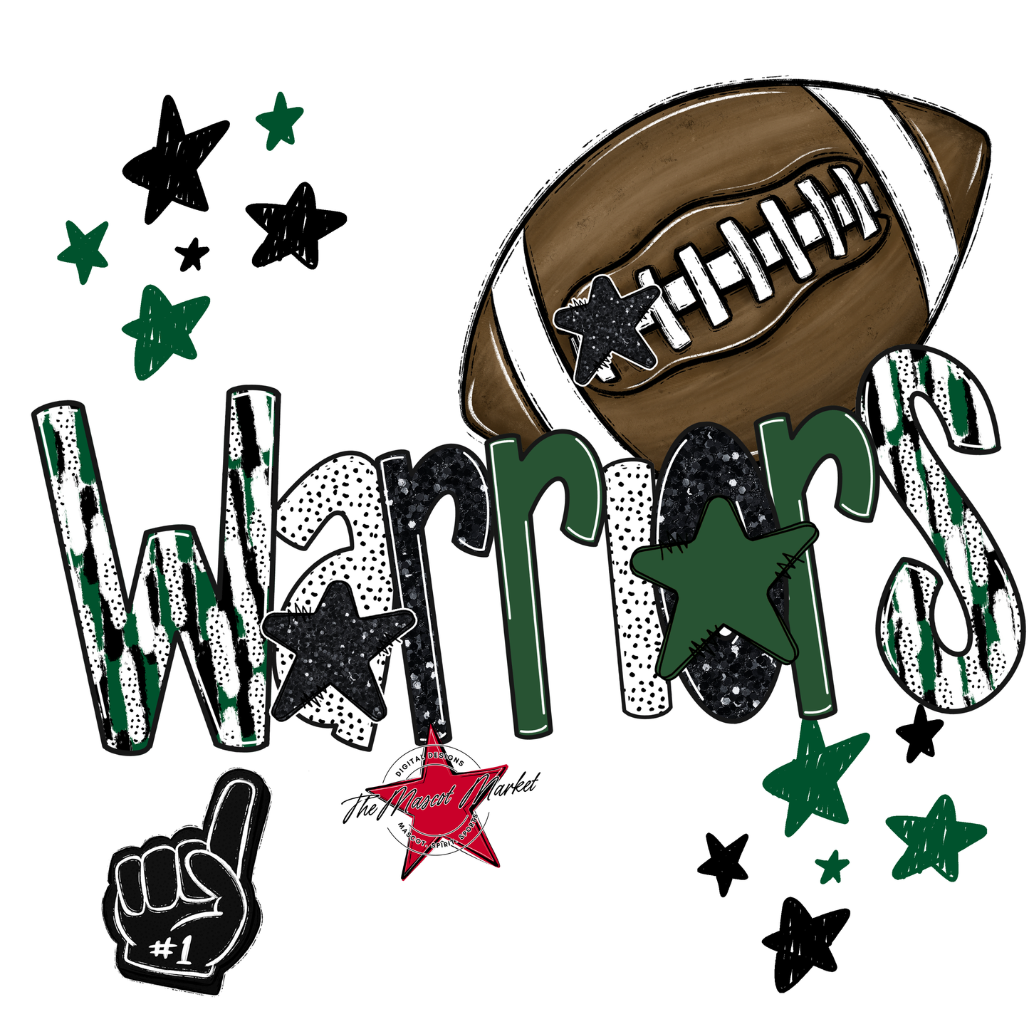 Warriors Football Scrape-Green