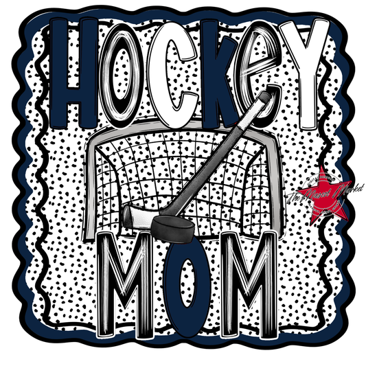 Hockey Mom Dot Design-Navy
