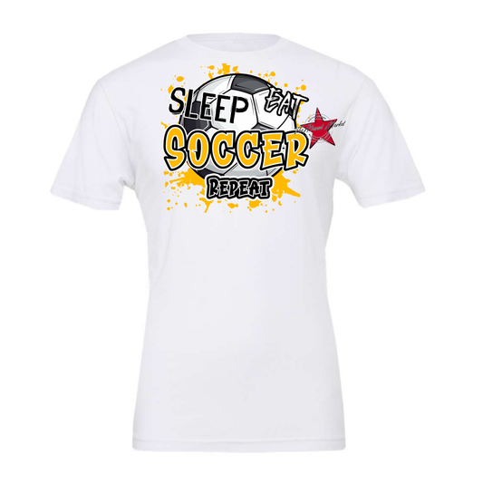 Eat Sleep Soccer Repeat-Yellow