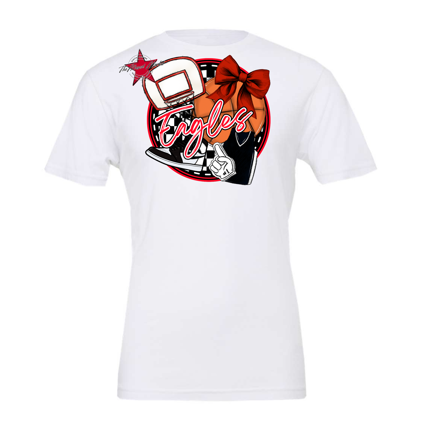 Eagles Circle Basketball Design-Red