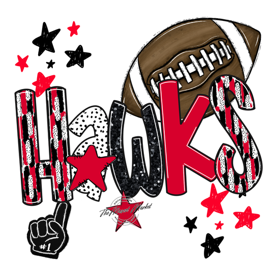 Hawks Football Scrape-Red