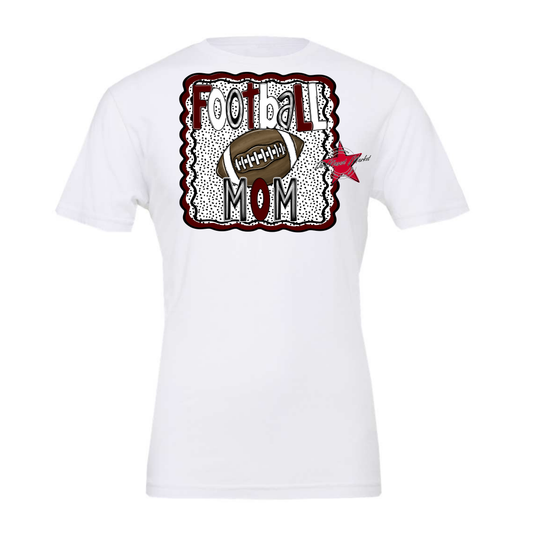 Football Mom Dot Design-Maroon
