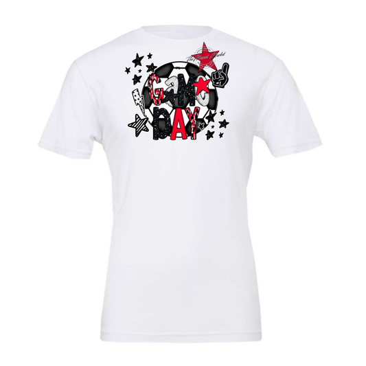Game Day Scrape Soccer Design-Bright Red