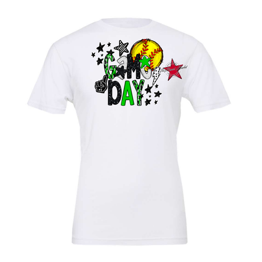 Game Day Softball Scrape Design-Bright Green