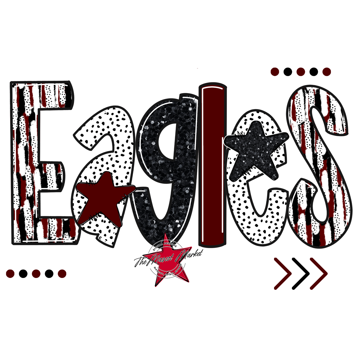 Eagles Brushstroke Alpha Design-Maroon