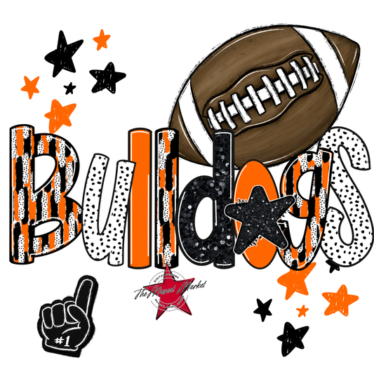 Bulldogs Football Scrape-Orange