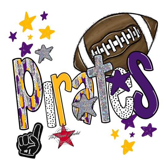 Pirates Football Scrape-Purple-Yellow