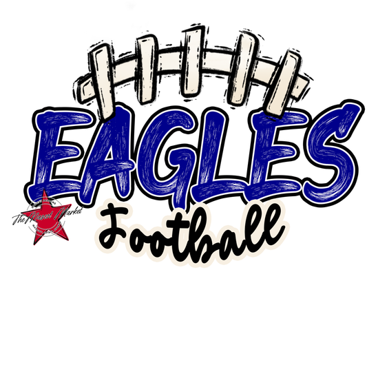 Eagles Scratchy Varsity Football Design-blue