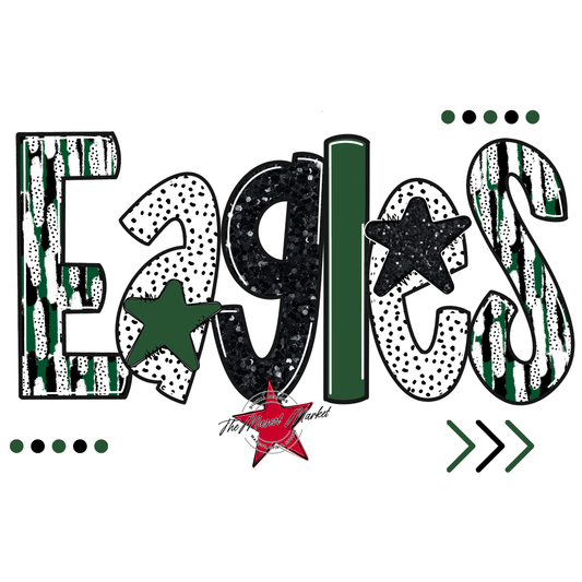 Eagles Brushstroke Alpha Design-Green