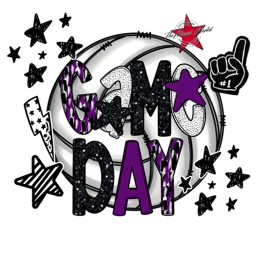 Volleyball Game Day Scrape-Purple