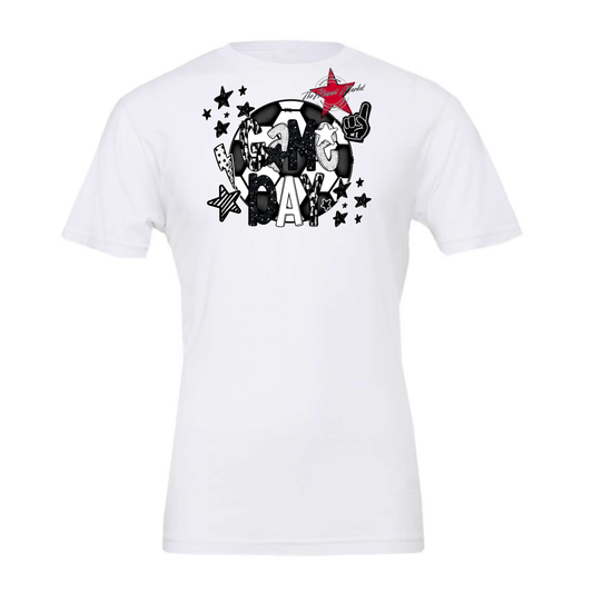 Game Day Scrape Soccer Design-Black & White