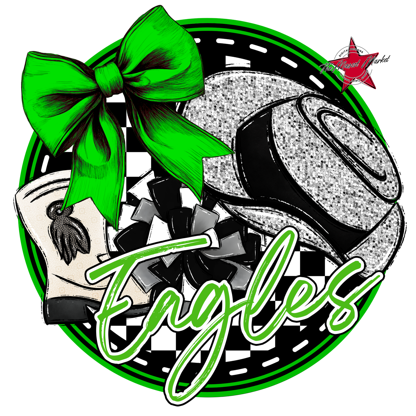 Eagles Circle Drill Team Design-Bright Green