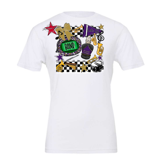 Band Checkers Spirit Design-Purple-Gold