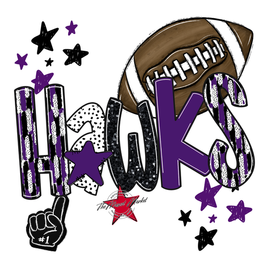 Hawks Football Scrape-Purple