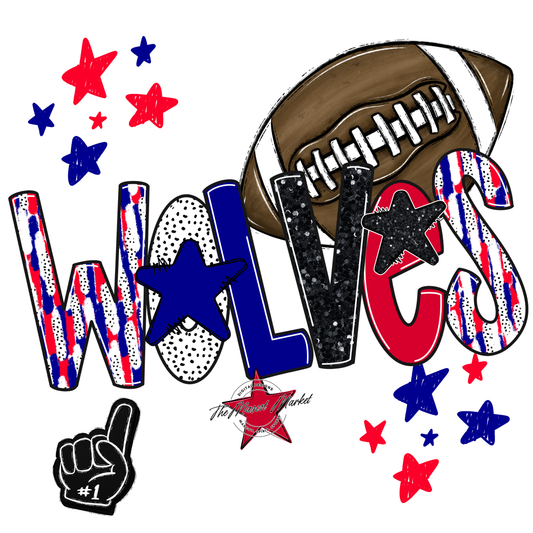 Wolves Football Scrape-Blue-Red