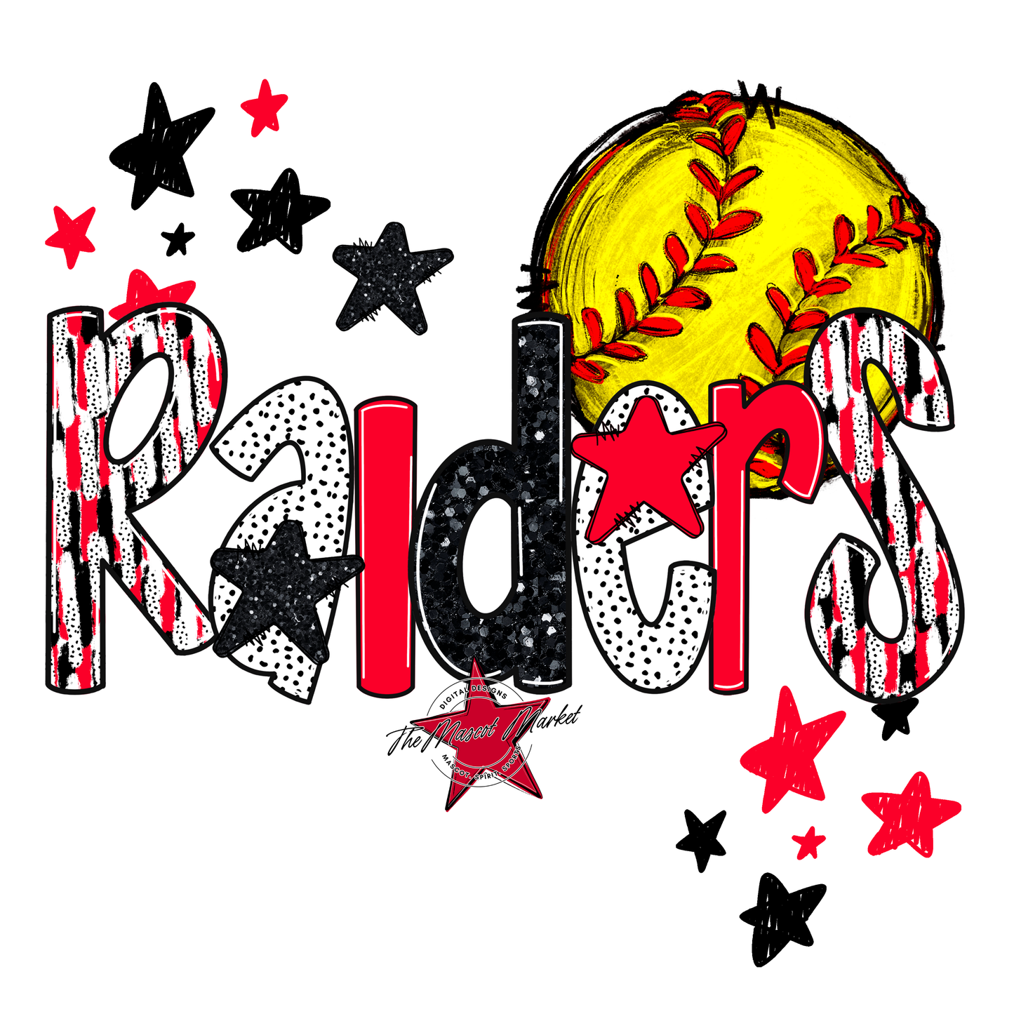 Raiders Softball Scrape-Red