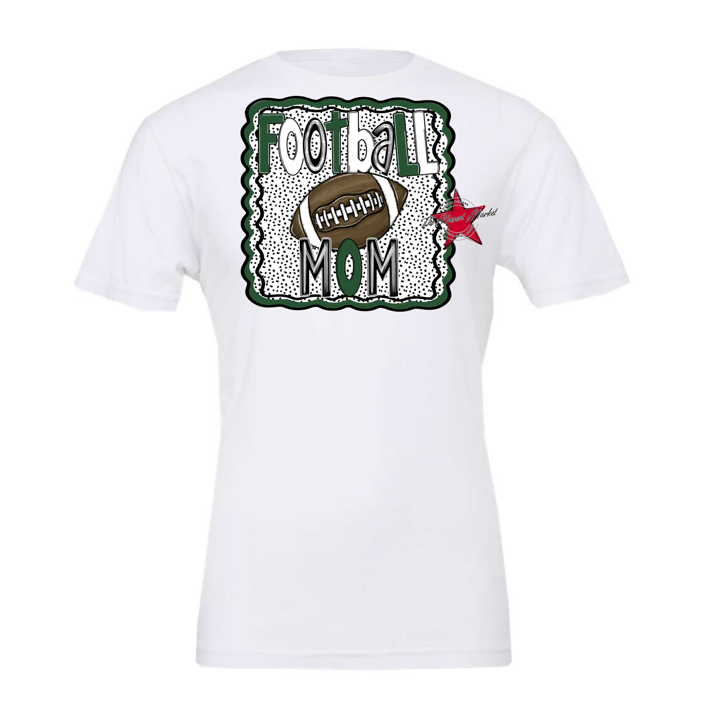 Football Mom Dot Design-Green