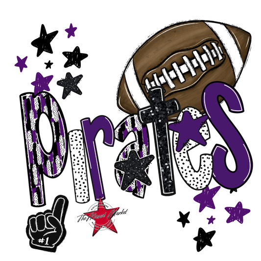 Pirates Football Scrape-Purple