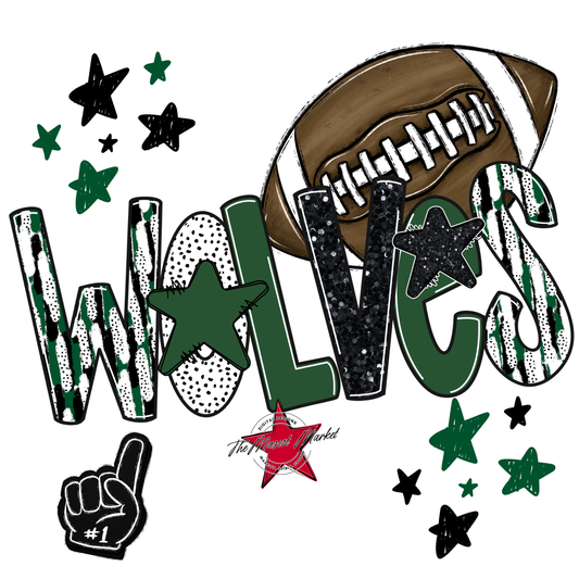 Wolves Football Scrape-Green