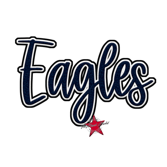 Eagles Faux Chenille Patch-Navy