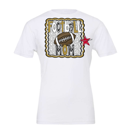 Football Mom Dot Design-Gold