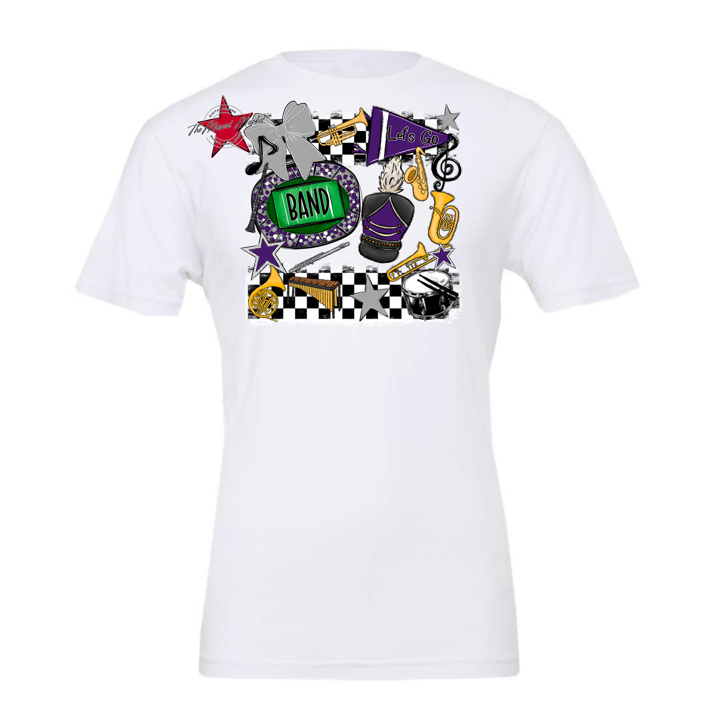 Band Checkers Spirit Design-Purple-Grey