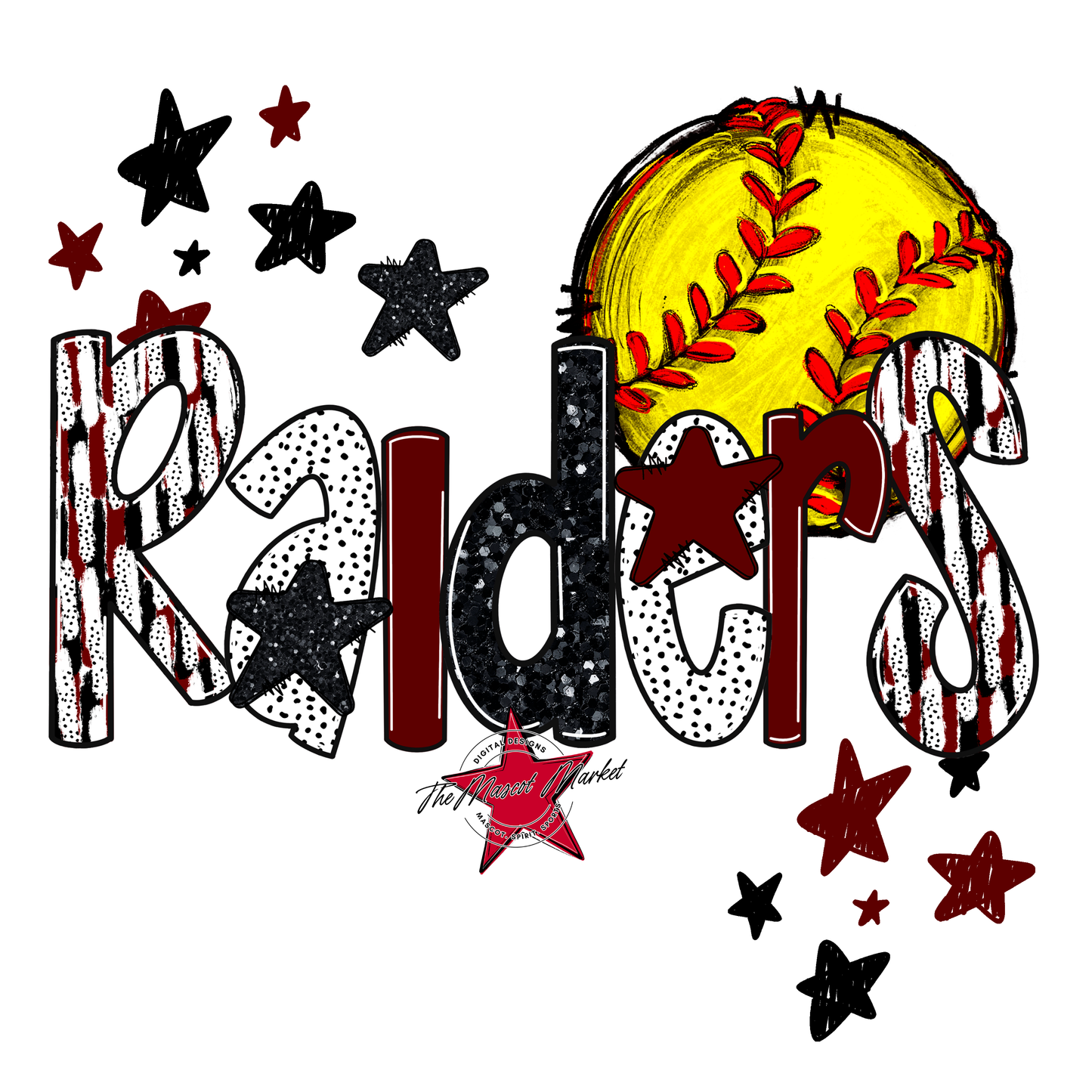 Raiders Softball Scrape-Maroon