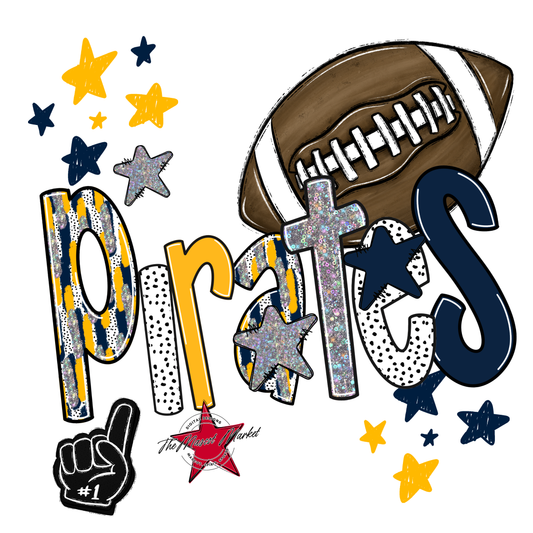 Pirates Football Scrape-Navy-Yellow