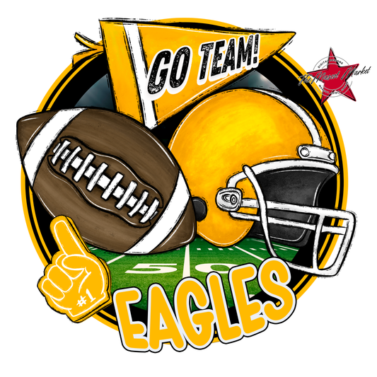Eagles Circle Football Design-Yellow