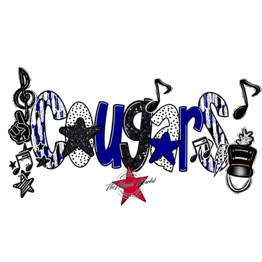 Cougars Band Scrape-Blue