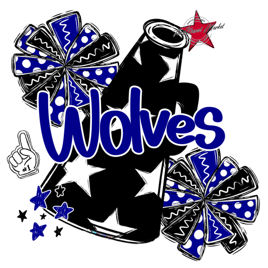 Wolves Alpha Megaphone Design-Blue