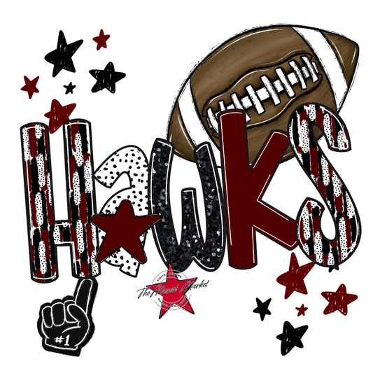 Hawks Football Scrape-Maroon