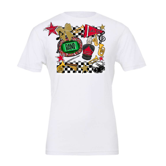 Band Checkers Spirit Design-Red-Gold