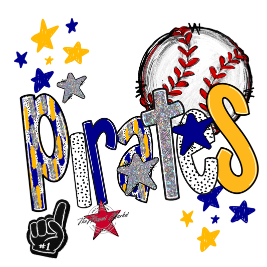 Pirates Baseball Scrape-Blue-Yellow