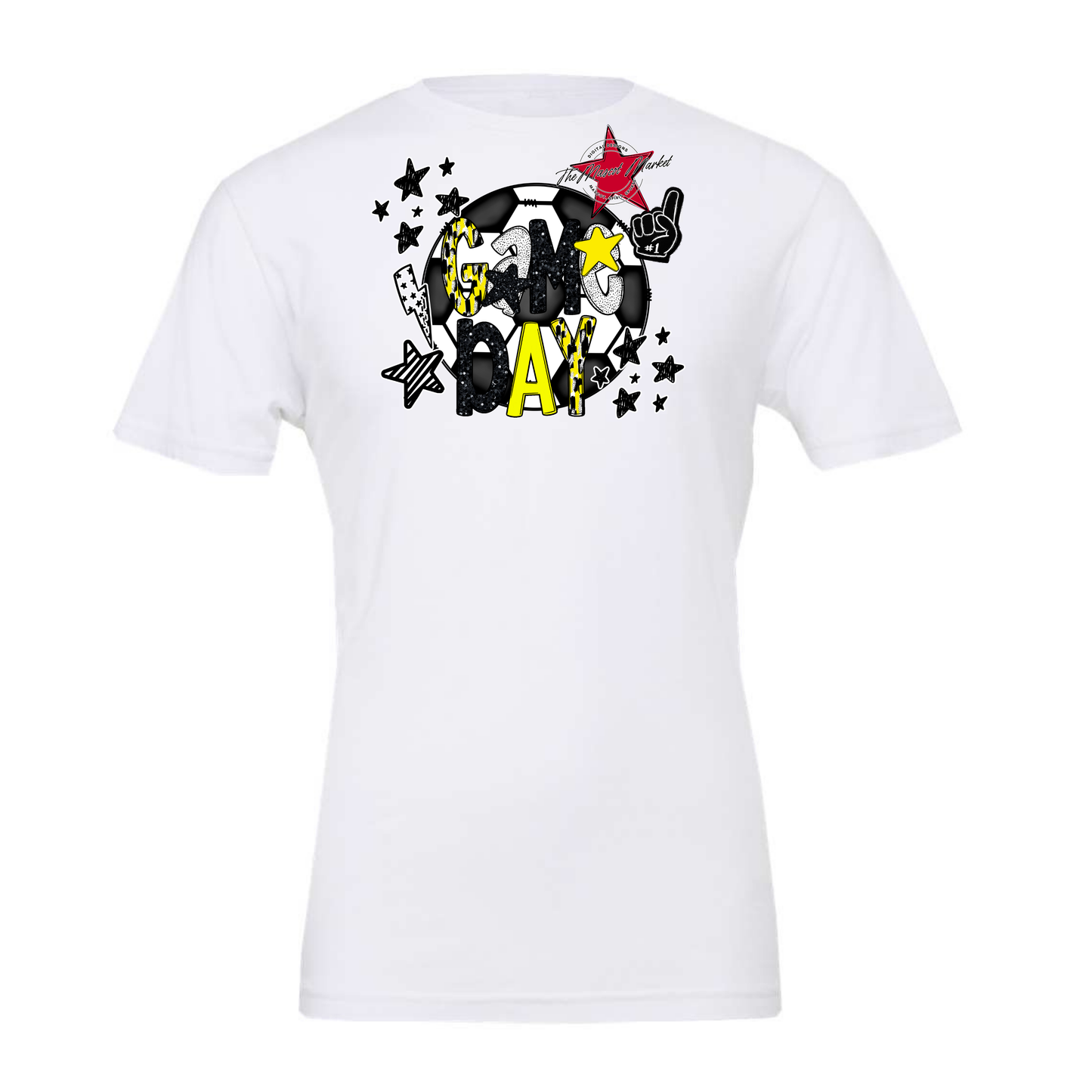 Game Day Scrape Soccer Design-Bright Yellow