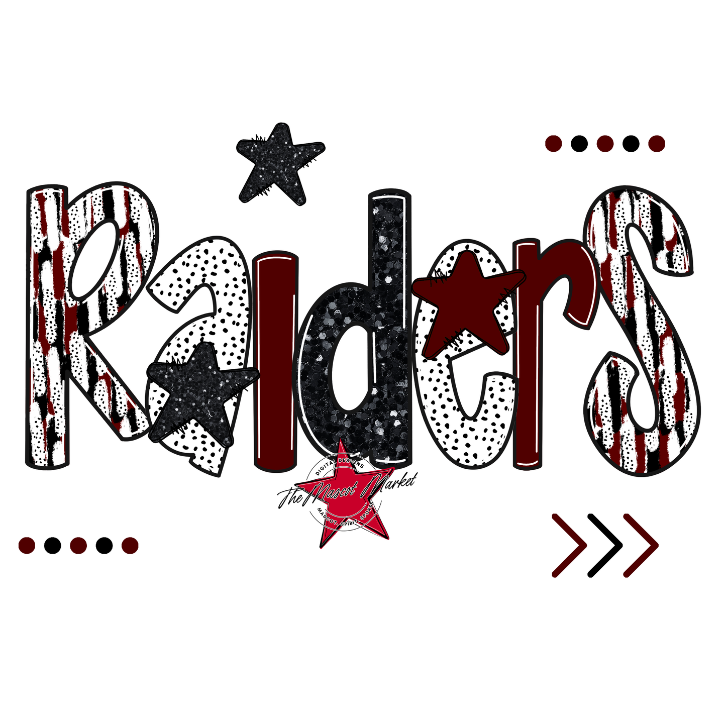 Raiders Brushstroke Alpha w Arrows-Maroon