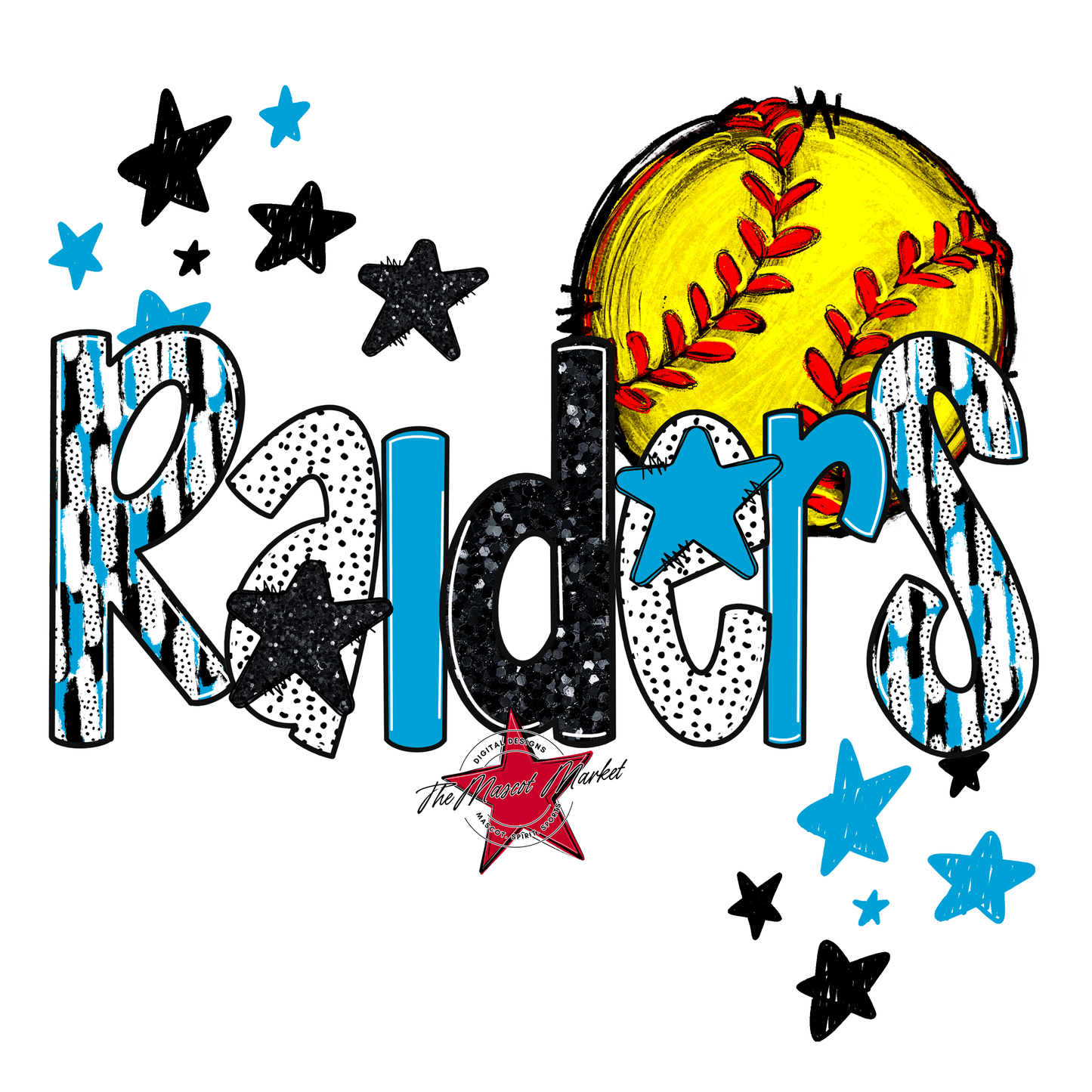 Raiders Softball Scrape-Carolina Blue